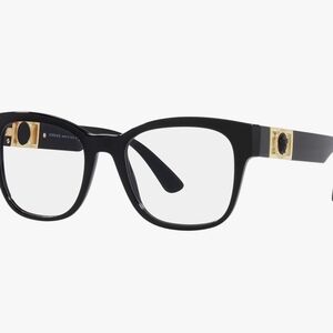 Versace Women's Glasses in Black with Gold Accents